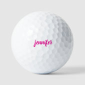 Balles De Golf Handwritten Script Initial Pink Monogram Name (Recto)