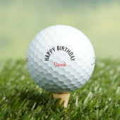Balles De Golf Happy Birthday Red Name Titleist  (T-shirt Insitu)