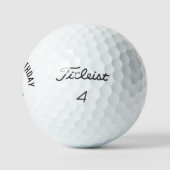 Balles De Golf Happy Birthday Turquoise Name Titleist  (Logo)