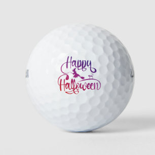 Balles De Golf Happy Halloween dégradé volant sorcière chat
