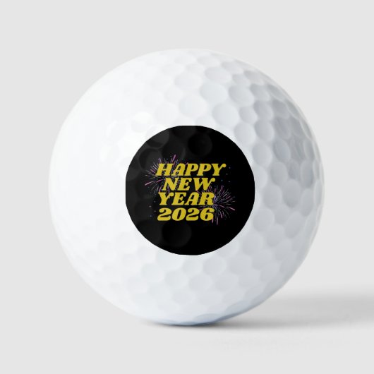 Balles De Golf Happy New Year 2026 (Recto)