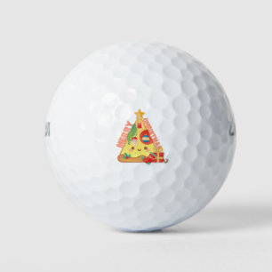 Balles De Golf Happy Pizza Christmas Tree - Style dessin animé