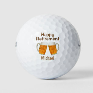 Balles De Golf Happy Retirement Bière Cheers Ajouter un nom