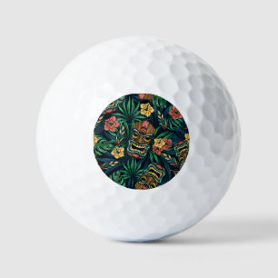 Balles De Golf Hawaï Tiki Masque Motif tropical