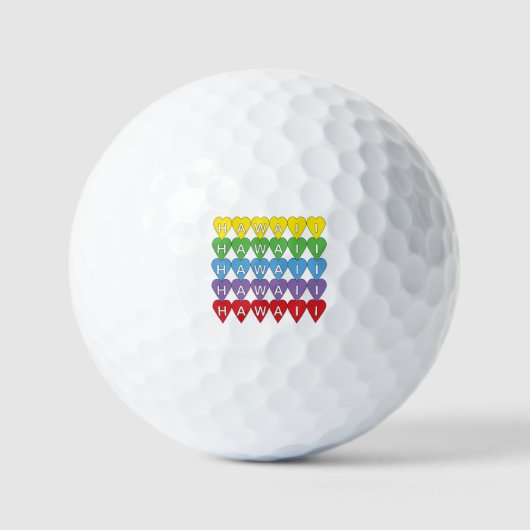Balles De Golf Hawaii Rainbow Hearts (Recto)