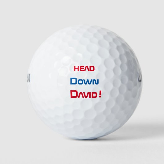 Balles De Golf "Head Down David Text" >Balls de golf amusants (Devant)