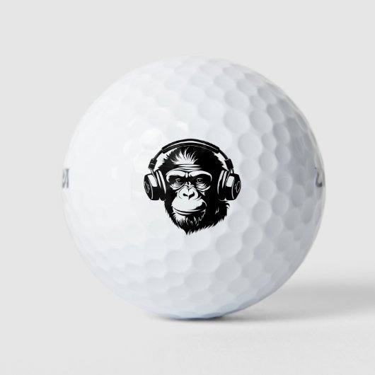 BALLES DE GOLF HEADPHONES MONKEY GOLF BALL FUNNY (Devant)