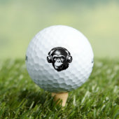 BALLES DE GOLF HEADPHONES MONKEY GOLF BALL FUNNY (T-shirt Insitu)