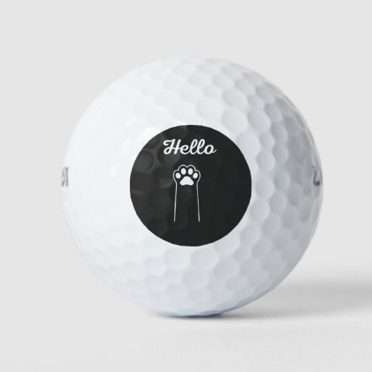 Balles De Golf Hello Cat Wave Cute Cartoon Design (Devant)