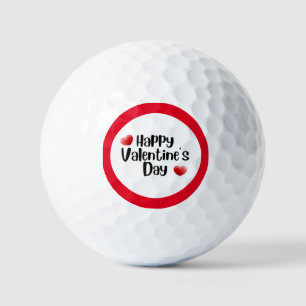 Balles De Golf Heureuse Sainte-Valentin avec amour coeur rouge