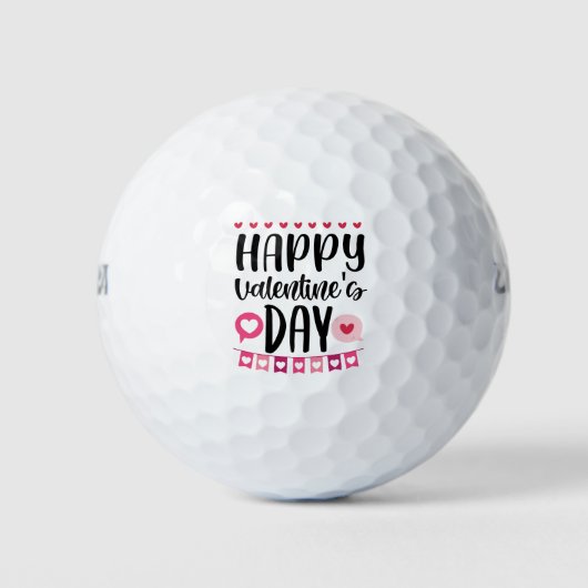 Balles De Golf Heureuse Sainte-Valentin avec coeur (Devant)