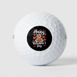 Balles De Golf Heureuse Sainte-Valentin Bear Heart Couples mignon