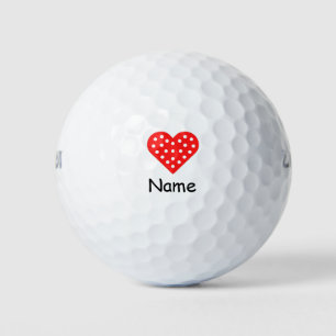 Balles De Golf Heureuse Sainte-Valentin de golf avec amour coeur 