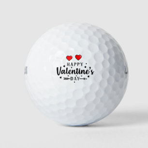 Balles De Golf Heureuse Sainte-Valentin de golf avec deux coeurs 