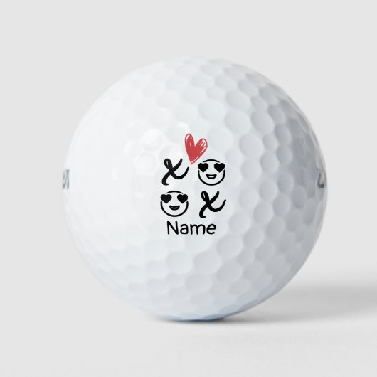 Balles De Golf Heureuse Sainte-Valentin de Golfer avec amour (Devant)
