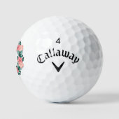 Balles De Golf Hibiscus floral rose mignon Monogramme (Logo)