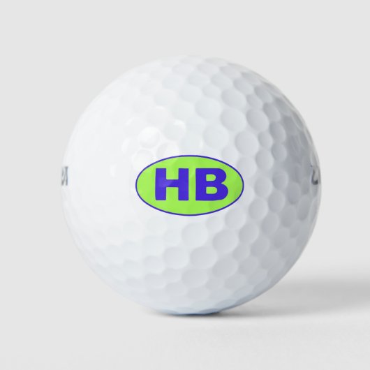 Balles De Golf Higgins Beach bleu vert HB ovale Logo (Devant)