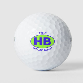 Balles De Golf Higgins Beach Oval Blue Green Personnalisé