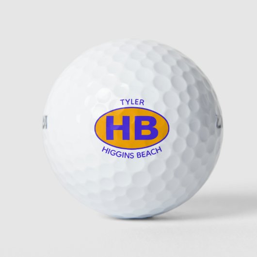 Balles De Golf Higgins Beach Oval Blue Orange Personnalisé (Devant)