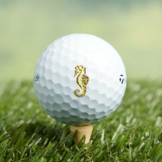Balles De Golf Hippocampe Polygonal Or (T-shirt Insitu)
