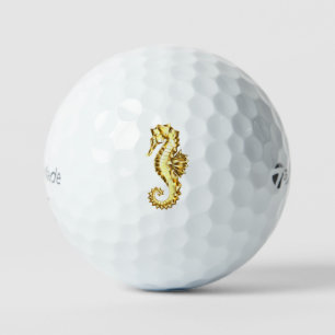 Balles De Golf Hippocampe Polygonal Or