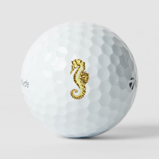 Balles De Golf Hippocampe Polygonal Or (Recto)