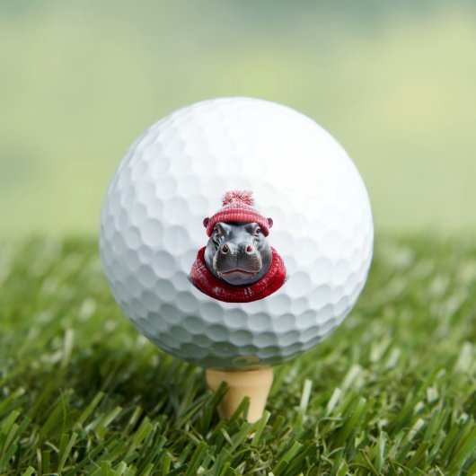 Balles De Golf Hippopotame Écharpe et Bonnet  (T-shirt Insitu)