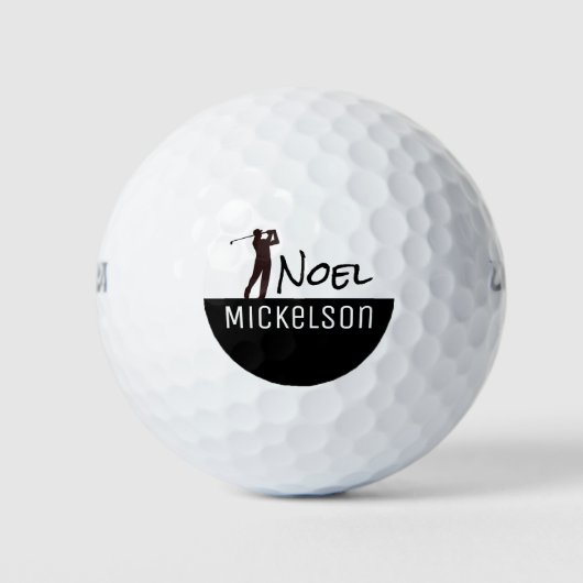 Balles De Golf His Name Black\White Golfplayer (Devant)