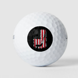 Balles De Golf Hockey Drapeau Américain Sports Rétro Vintage