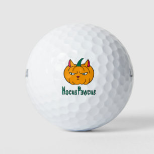 Balles De Golf Hocus pawcus Halloween citrouille ginger cat magie