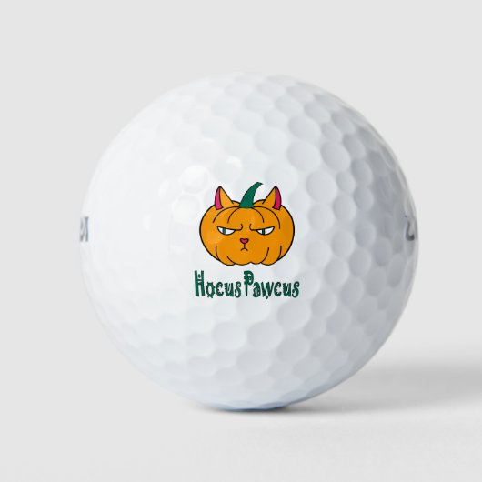 Balles De Golf Hocus pawcus Halloween citrouille ginger cat magie (Devant)