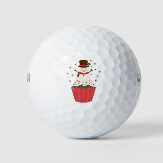 Balles De Golf Holiday Snowman Cupcake