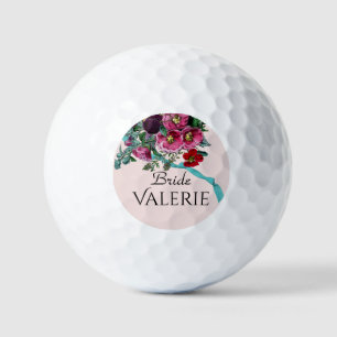 Balles De Golf Hollyhocks Vintage et rose