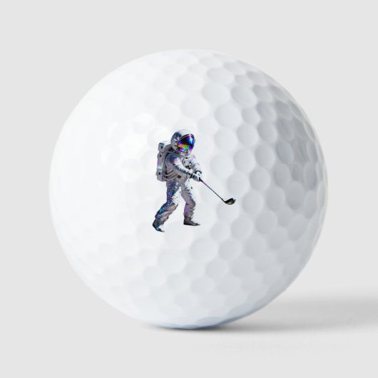 Balles De Golf Holographic Astronaut Space Golfer Custom GolfBall (Recto)