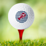 Balles De Golf Homard rouge nautique Monogramme Bleu Bleu Blancs<br><div class="desc">Un homard rouge avec votre monogramme ou texte fixé sur un arrière - plan rayé bleu marine et blanc. Un design parfait pour une plage ou une maison d'été au bord de l'océan, cuire à la langouste sur le rivage, se réunir ou simplement vivre au quotidien. Cliquez sur le logo...</div>
