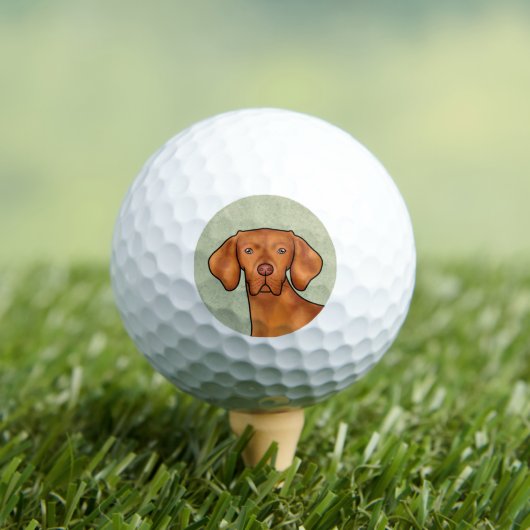 Balles De Golf Hongrois Vizsla Caricature Pointeur Chien vert têt (T-shirt Insitu)