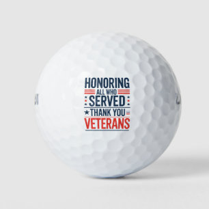 Balles De Golf Honorer tous ceux qui ont servi Merci Veterans Day