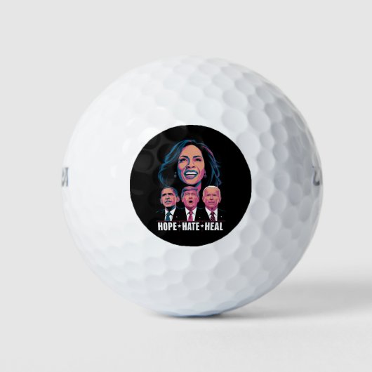 Balles De Golf Hope Hate Heal Rise Kamala 2024 (Devant)