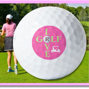 Balles De Golf Hot Rose Love Golf Monogram Golf Ball
