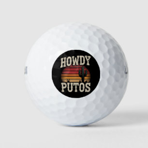 Balles De Golf Howdy Putos Funny Cactus Retro Vintage