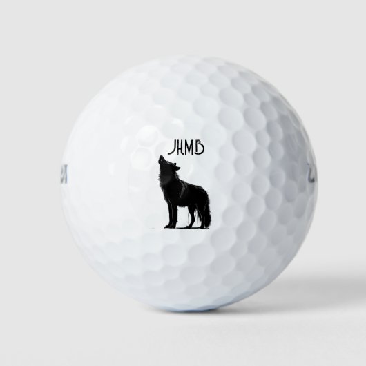 Balles De Golf Howling wolf  Animal logo Monogram Art (Devant)