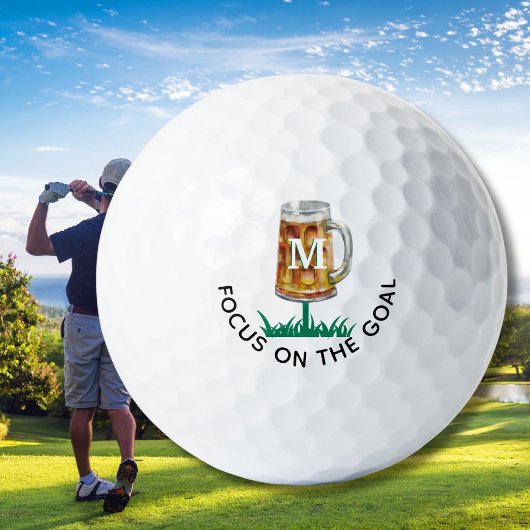 Balles De Golf Humour 19e Monogramme de la moût de bière Tee