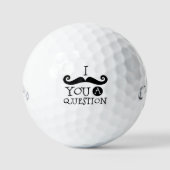 Balles De Golf Humour de la moustache noire (Recto)