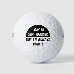 Balles De Golf Humour des gauchers BLANC NOIR