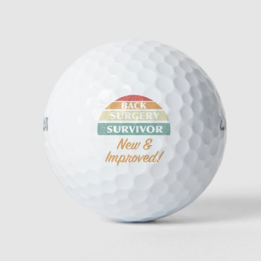 Balles De Golf Humour survivant de la chirurgie du dos (Devant)