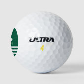 Balles De Golf Hunter-Green Golfer Nom avec 3 bandes (Logo)