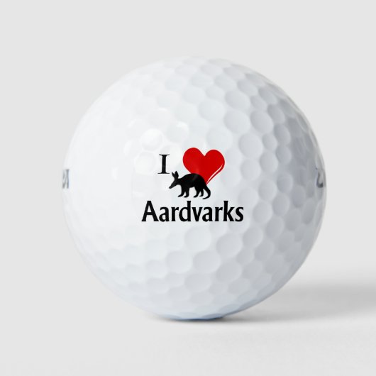 Balles De Golf I Heart Aardvarks (Devant)