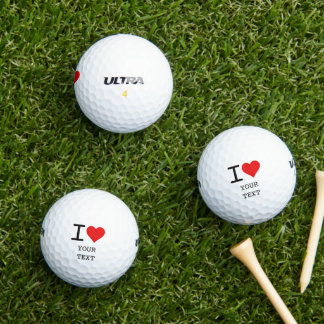 Balles De Golf I Heart Love Template