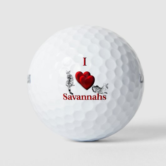 Balles De Golf I Heart Savannah Chat Argent (Devant)