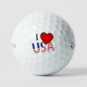 Balles De Golf I Heart USA superposition tmtp5 gbcnt